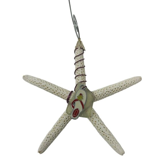Handcrafted Ornament or Suncatcher - Wire Wrapped Starfish with Sea Glass - Picture 1 of 4